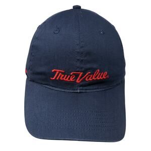 True Value Strapback Baseball Cap Blue One Size Adjustable Embroidered 6 Panel